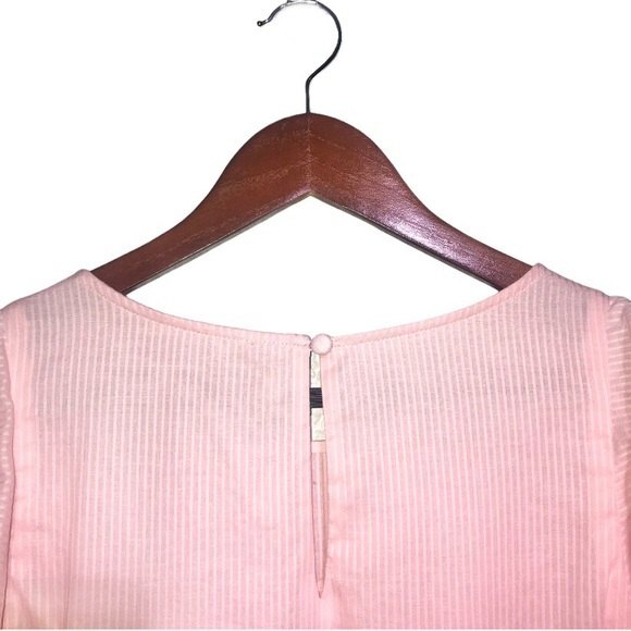 Rebecca Minkoff Pink Ilana Short Flutter Sleeve Crochet Trim Tiered Mini Dress - Picture 9 of 14